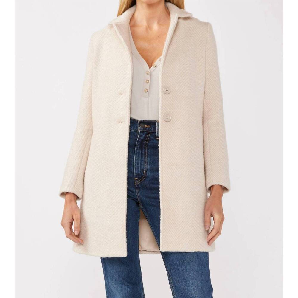 NEW LOVESTITCH serena chevron coat in natural/sand